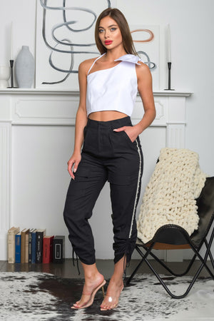 Magdalena Jogger pants with pearls on the sides