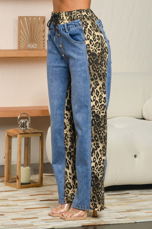 Cairo animal print contrast pants