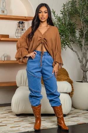 Isla chiffon ruched top