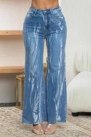 Angeles Tie dye denim high waisted jeans