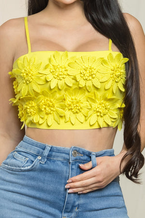 Carpola trim flower cropped top