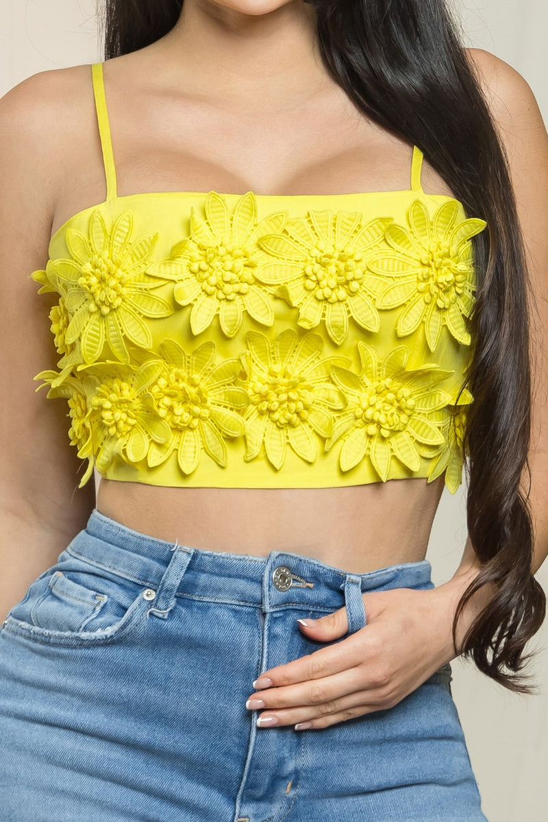 Carpola trim flower cropped top