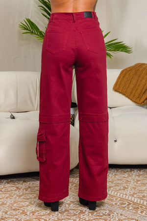 Stretchy rhinestones cargo pants