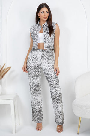 Animal print pants set