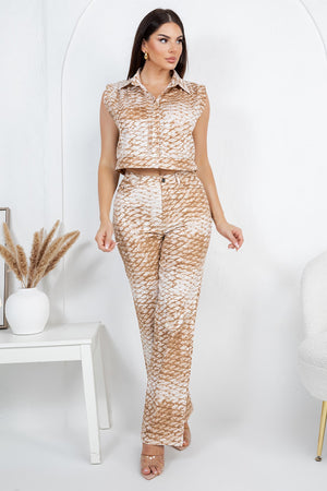 Animal print pants set
