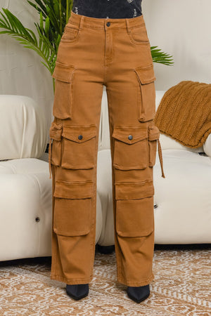 Bourges stretchy 8 pockets cargo pants
