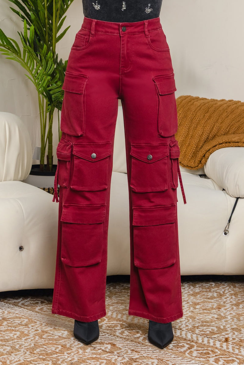 Bourges stretchy 8 pockets cargo pants