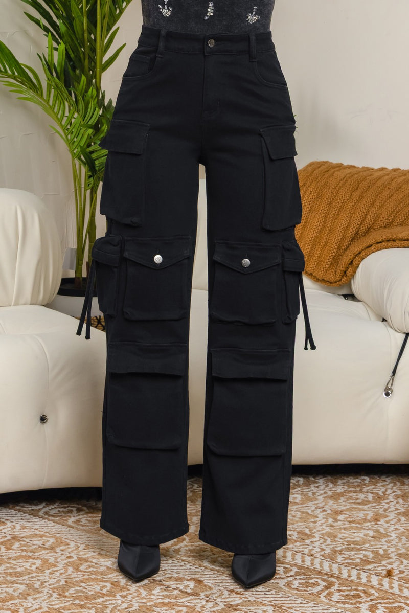 Bourges stretchy 8 pockets cargo pants