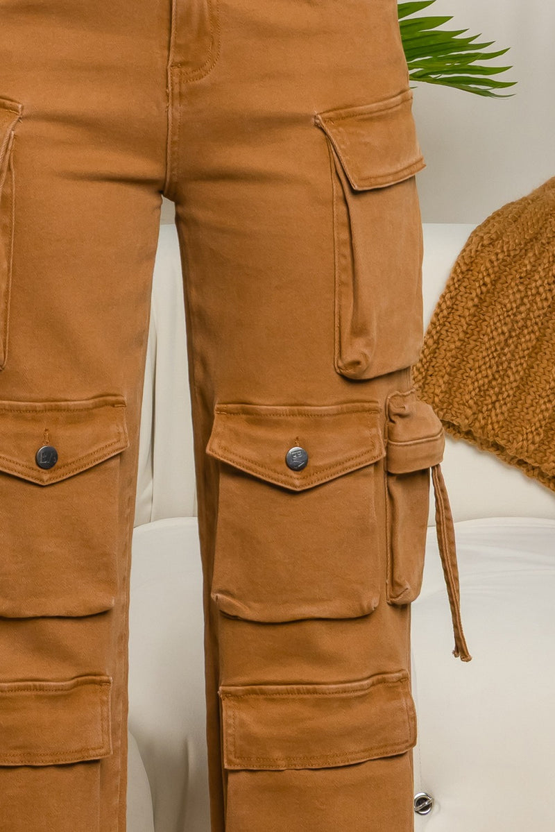 Bourges stretchy 8 pockets cargo pants