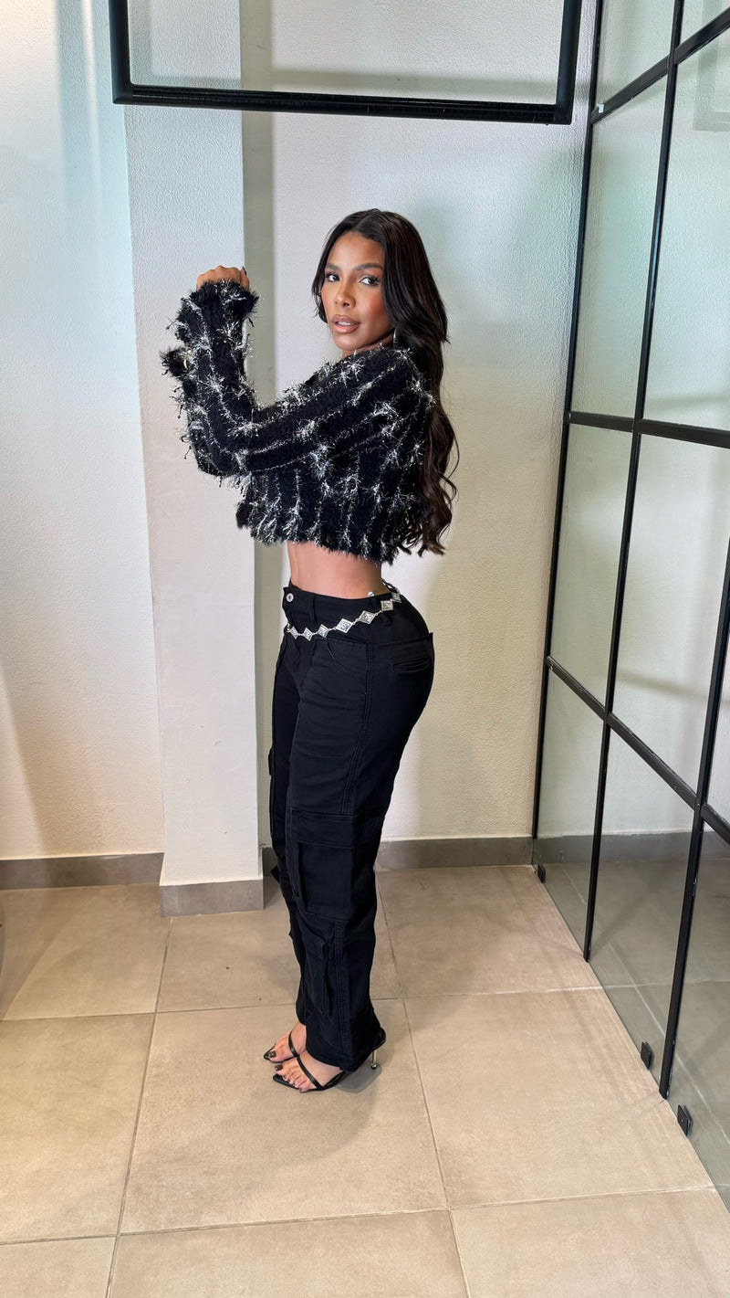 Carme Lurex crop sweater