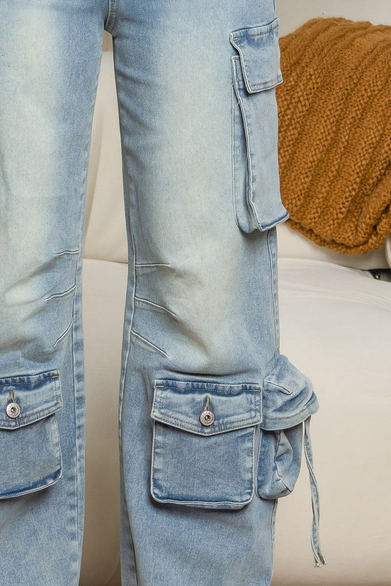 Bastia Ripped denim cargo pants