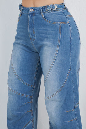 Stitch baggy denim jean