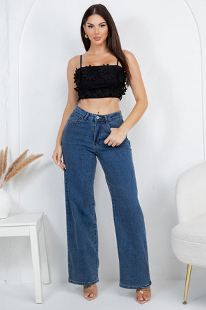 Carpola trim flower cropped top