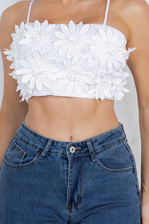 Carpola trim flower cropped top