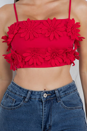 Carpola trim flower cropped top