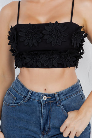 Carpola trim flower cropped top