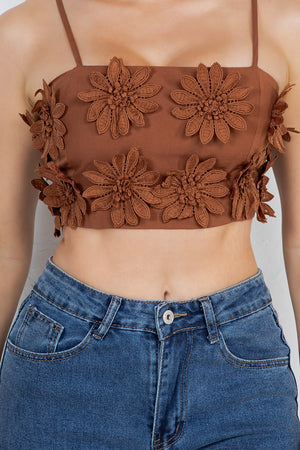 Carpola trim flower cropped top