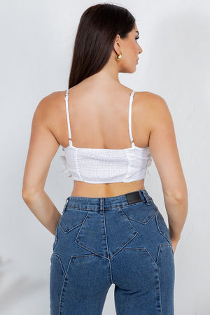 Carpola trim flower cropped top