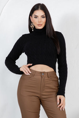 Nala Long sleeve texturized cropped sweater