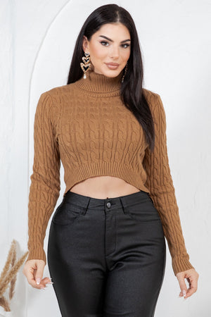 Nala Long sleeve texturized cropped sweater