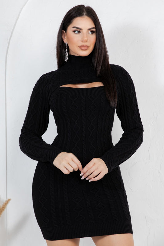 PARTY CABLE KNIT DRESS
