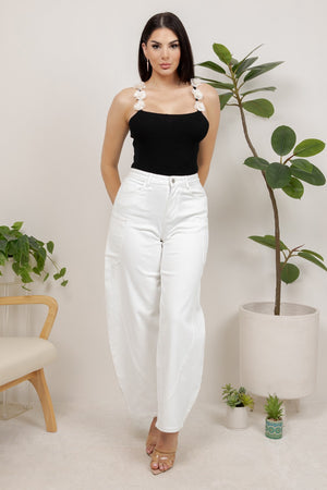 Gisella knit tank top with flower trims