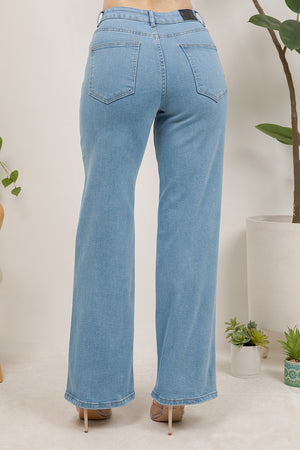 Grenoble rhinestone embellished straight leg blue jean