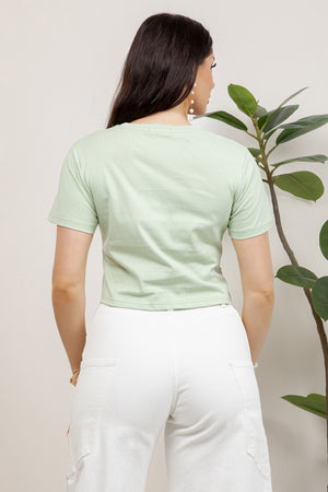 Brisa Embellishment cropped t-shirt