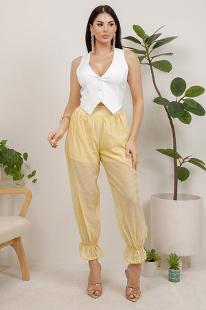 Thian sheer balloon pants