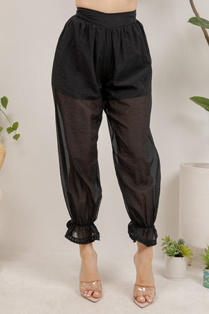 Thian sheer balloon pants