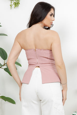 Lillumn belted cargo strapless top