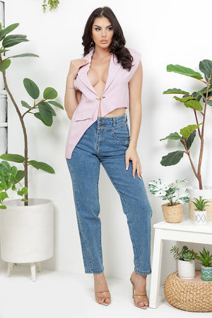 Aquiles asymmetrical v-neck vest