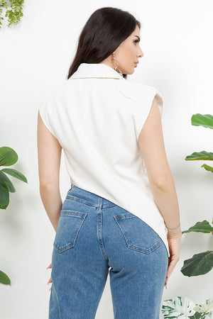 Aquiles asymmetrical v-neck vest