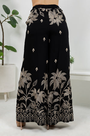 Pirela flattering fit embroidery pants