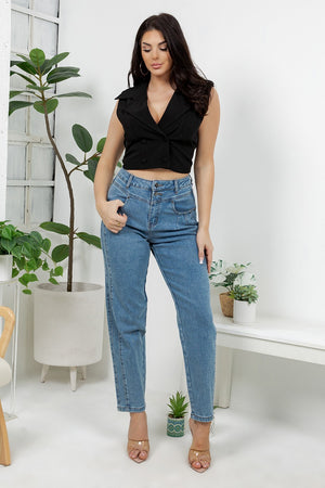 Jondre cropped v-neck vest