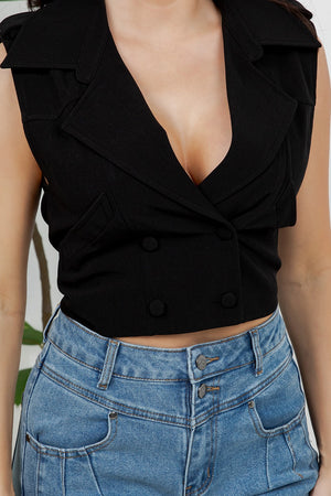 Jondre cropped v-neck vest
