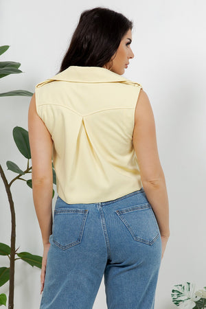 Jondre cropped v-neck vest