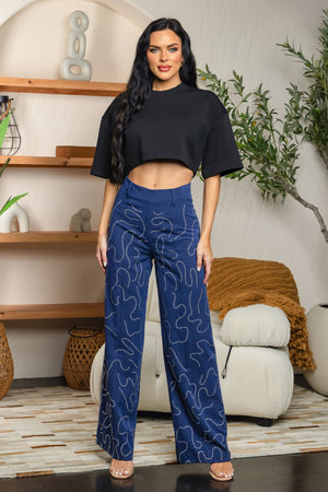 Embellishment high waisted pants