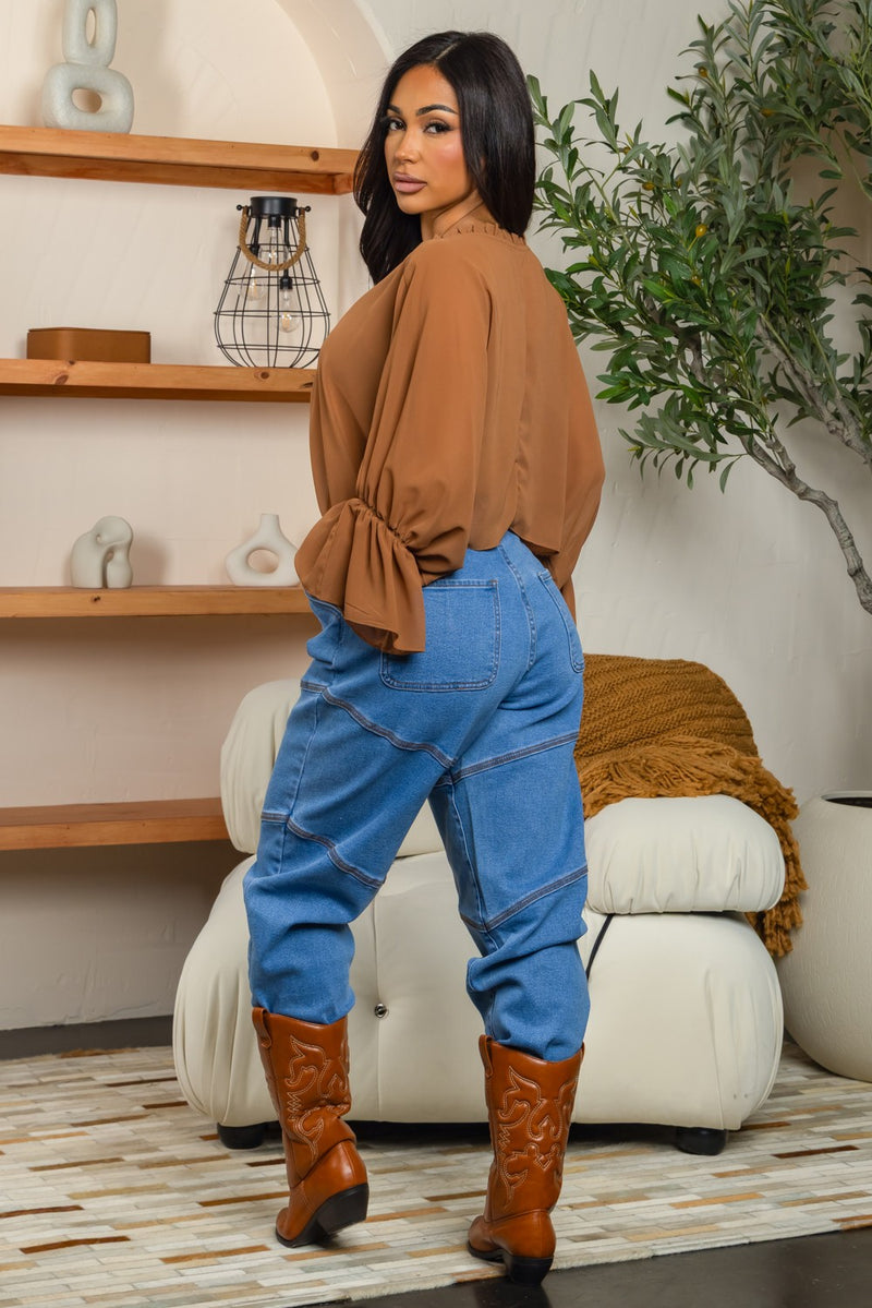 Isla chiffon ruched top