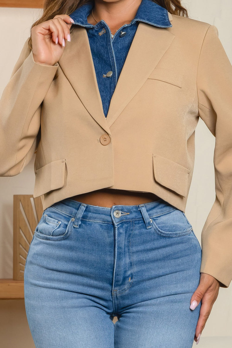 DALLAS DENIM INSET BLAZER