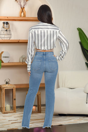 Naomi striped long sleeve top