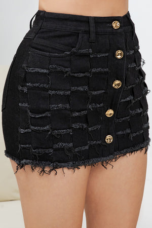Klaus stretchy skort with gold buttons