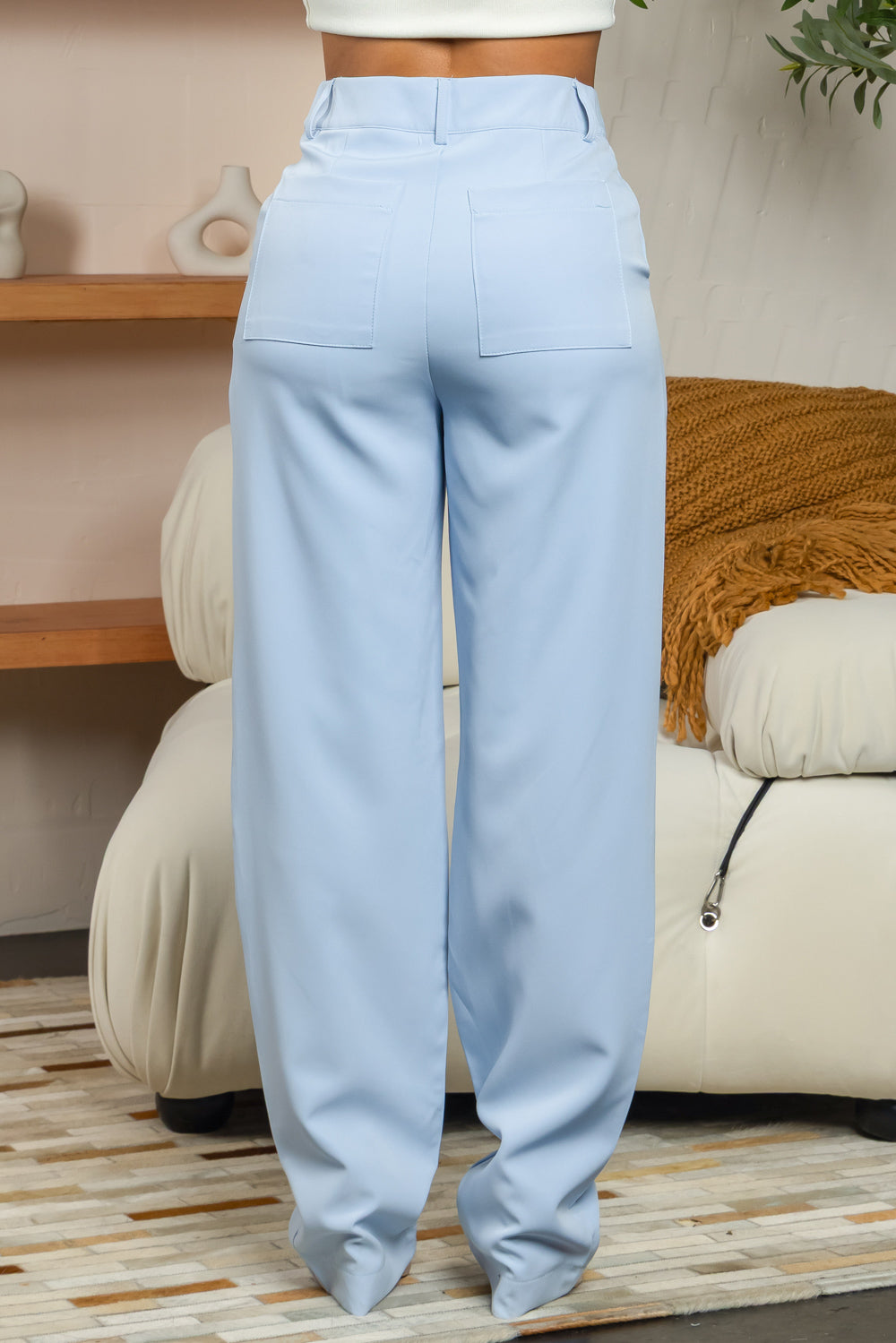 Balboa Fashion Noelia Cut-Out Straight-Leg Pants - Blue