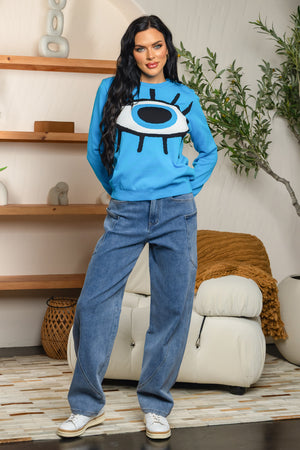 Rethymno Big eye pattern sweater