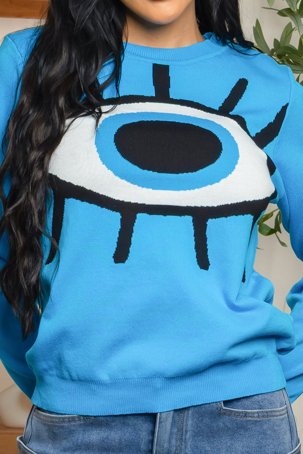 Rethymno Big eye pattern sweater