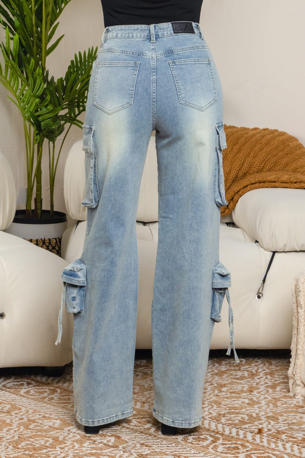 Balboa Fashion Bastia Ripped Denim Cargo Pants
