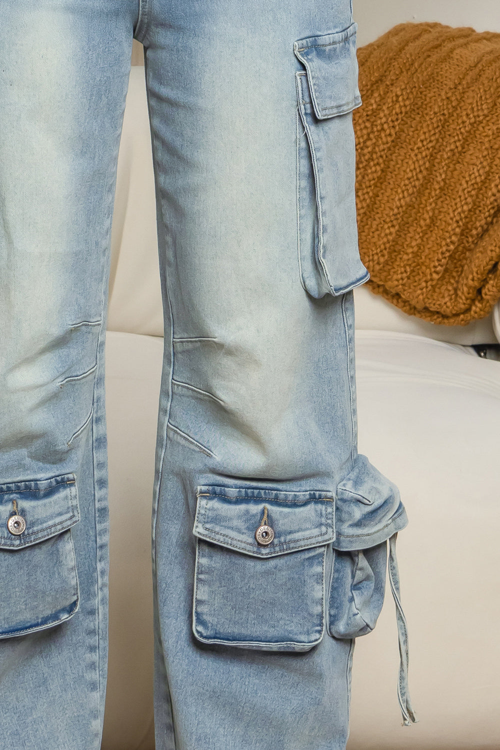 Balboa Fashion Bastia Ripped Denim Cargo Pants