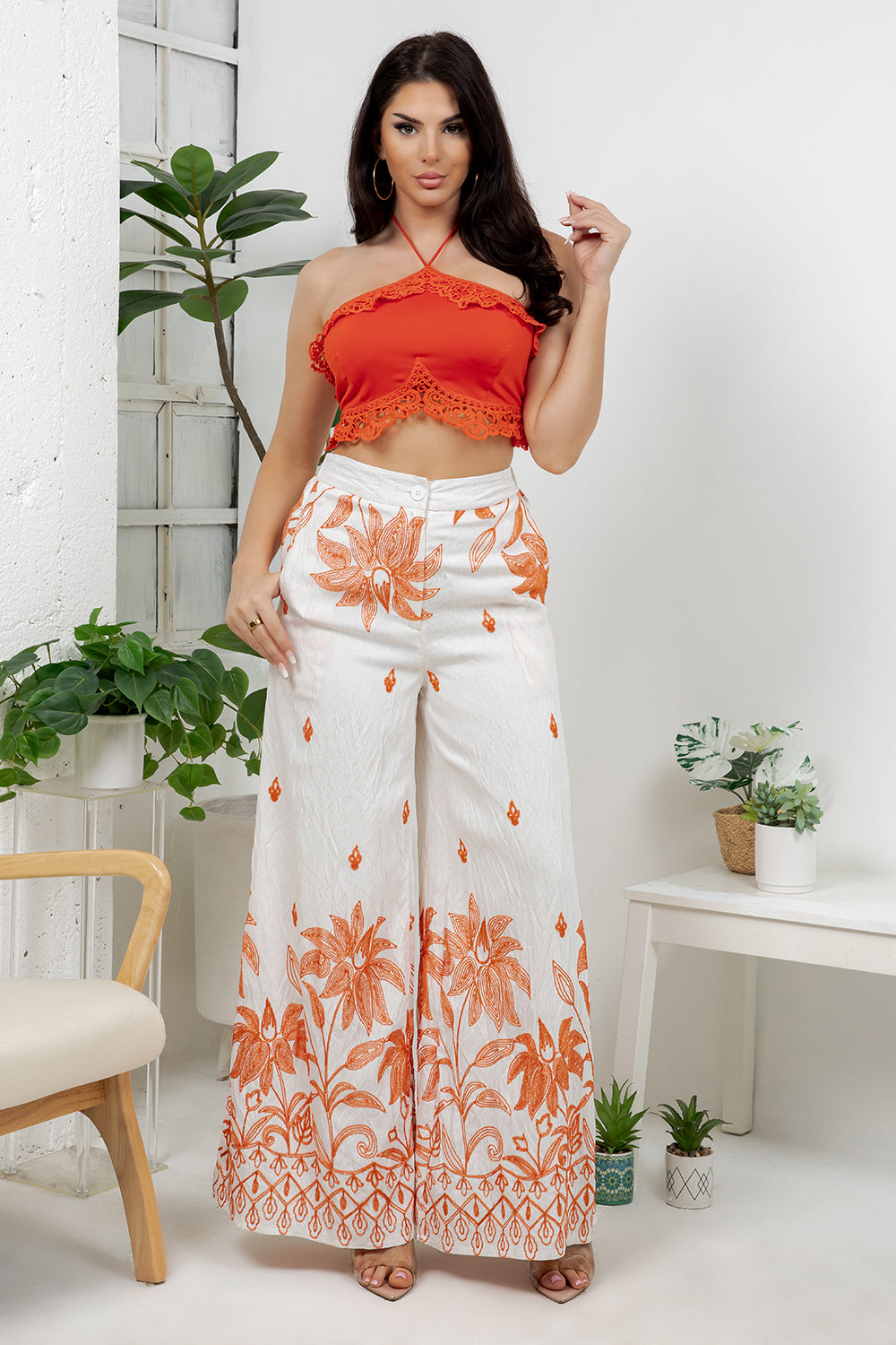 Balboa Fashion Pirela Embroidery Pants - White