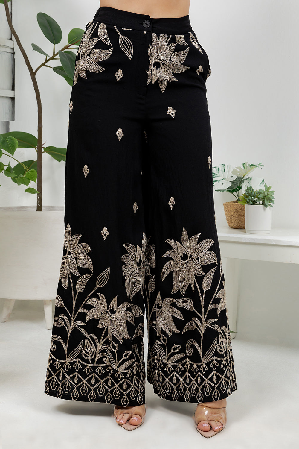 Balboa Fashion Pirela Embroidery Pants - Black