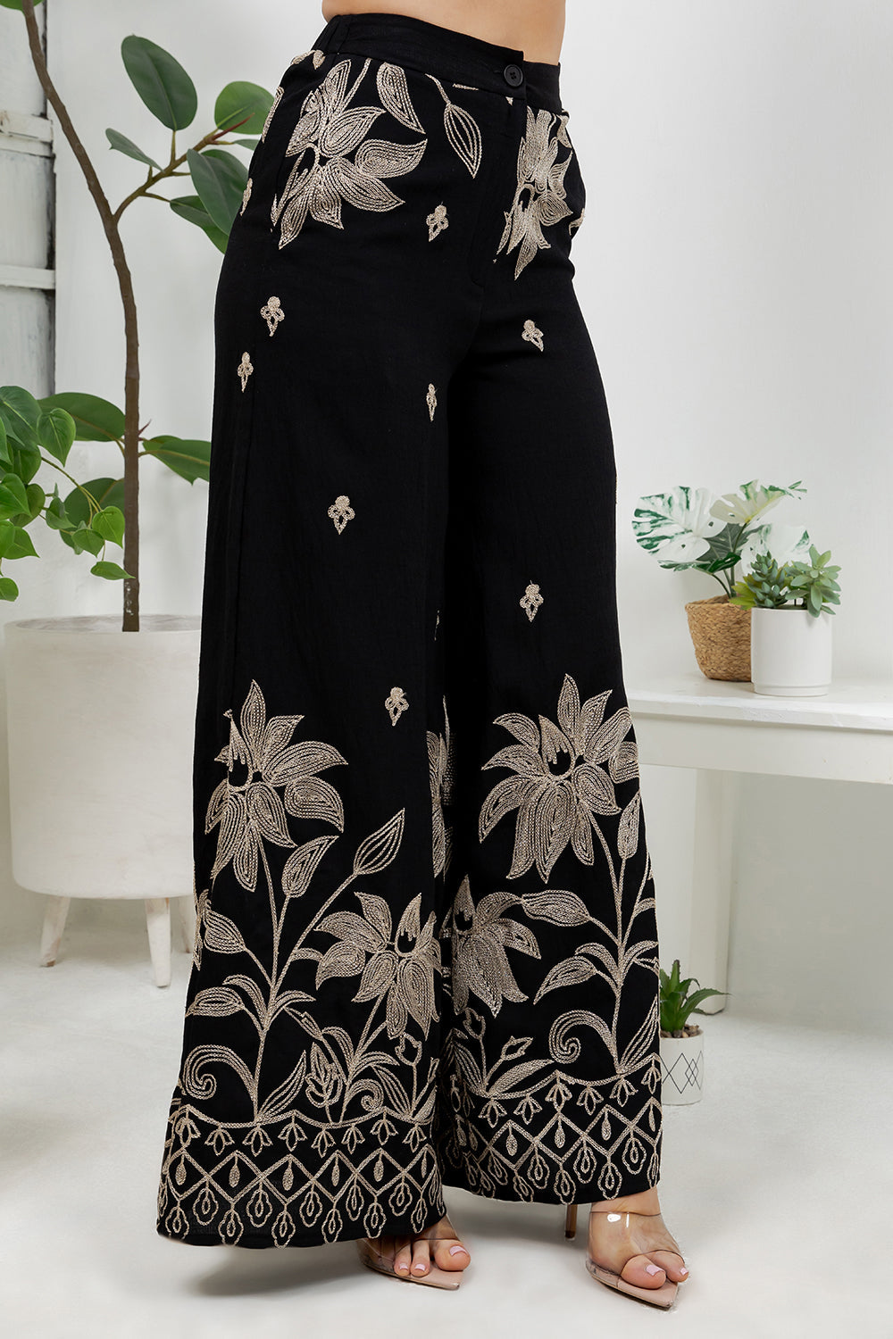 Balboa Fashion Pirela Embroidery Pants - Black